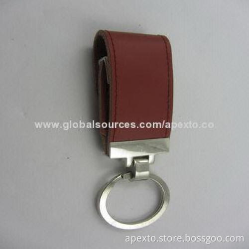 Promotional Leather USB Flash Drive, USB2.0 and 3.0 Interface, OEM and ODM Orders Welcomed